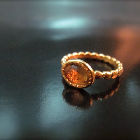 Tourmaline ring. 14K yellow gold ring with Yellow/Orange Tourmaline. UNIQUE - Picture 14 of 14